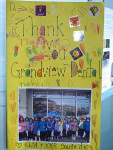 grandview corners dental oral health elementary school visit card